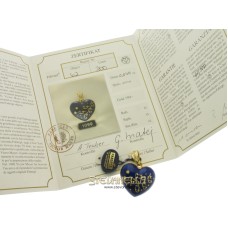 FABERGE' pendente cuore oro giallo 18kt smalto blue e diamanti referenza F-1099